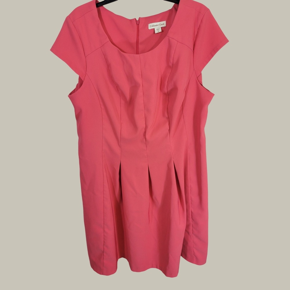 Coldwater Creek Sheath Dress Professional Career Wear Minimalist Modern Coral 18